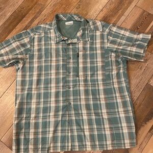 Men's Plaid Shirt in Green and White